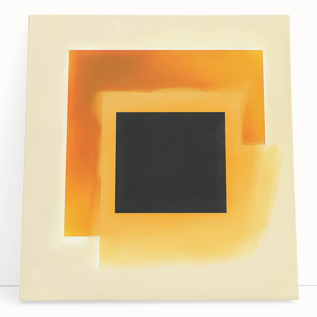 Abstract Art Prints – Black Square with Glowing Orange Gradient