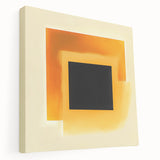 Abstract Art Prints – Black Square with Glowing Orange Gradient