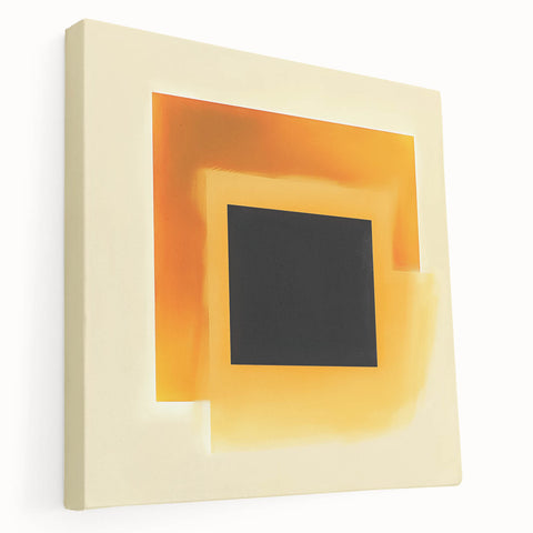 Abstract Art Prints – Black Square with Glowing Orange Gradient