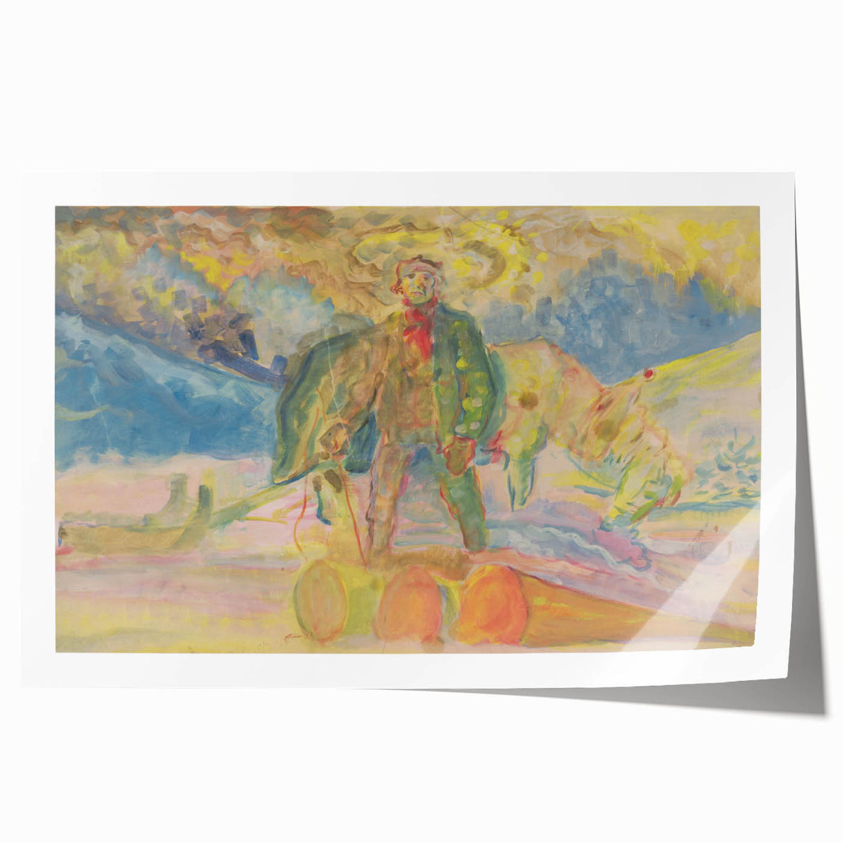 Expressionist Art - Weighing Wood by Weisz-Kubínčan - Vibrant Masterpiece