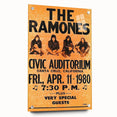 Ramones Retro Poster - 1980 Santa Cruz Concert Art - Civic Auditorium