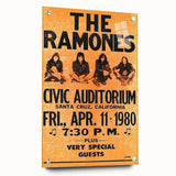 Ramones Retro Poster - 1980 Santa Cruz Concert Art - Civic Auditorium