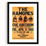 Ramones Retro Poster - 1980 Santa Cruz Concert Art - Civic Auditorium