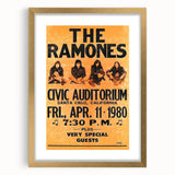 Ramones Retro Poster - 1980 Santa Cruz Concert Art - Civic Auditorium