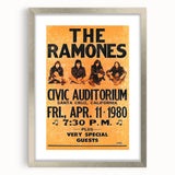 Ramones Retro Poster - 1980 Santa Cruz Concert Art - Civic Auditorium