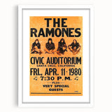 Ramones Retro Poster - 1980 Santa Cruz Concert Art - Civic Auditorium