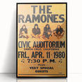 Ramones Retro Poster - 1980 Santa Cruz Concert Art - Civic Auditorium
