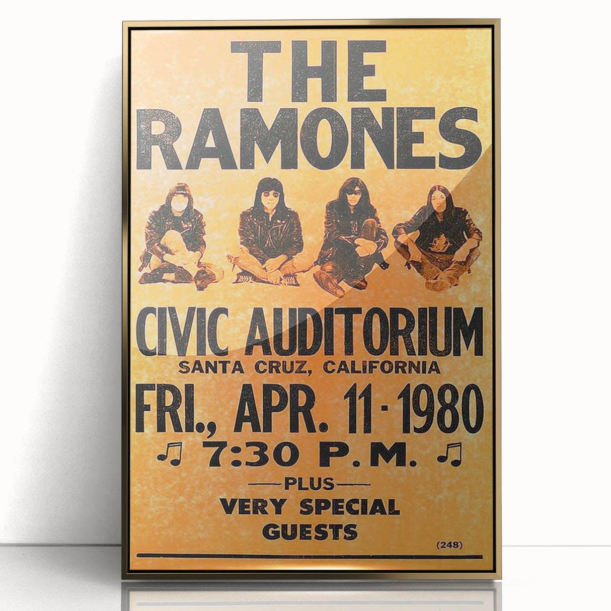 Ramones Retro Poster - 1980 Santa Cruz Concert Art - Civic Auditorium