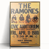 Ramones Retro Poster - 1980 Santa Cruz Concert Art - Civic Auditorium