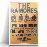 Ramones Retro Poster - 1980 Santa Cruz Concert Art - Civic Auditorium