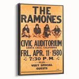 Ramones Retro Poster - 1980 Santa Cruz Concert Art - Civic Auditorium