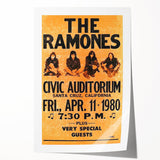 Ramones Retro Poster - 1980 Santa Cruz Concert Art - Civic Auditorium