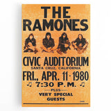 Ramones Retro Poster - 1980 Santa Cruz Concert Art - Civic Auditorium