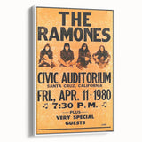 Ramones Retro Poster - 1980 Santa Cruz Concert Art - Civic Auditorium