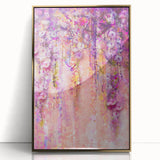 Purple and Pink Floral Wall Art – Abstract Canvas for Living Room