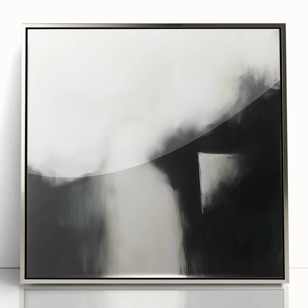 Modern Abstract Wall Art – Minimalist Black and White Canvas