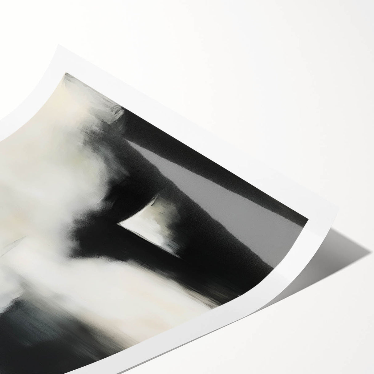 Modern Abstract Wall Art – Minimalist Black and White Canvas