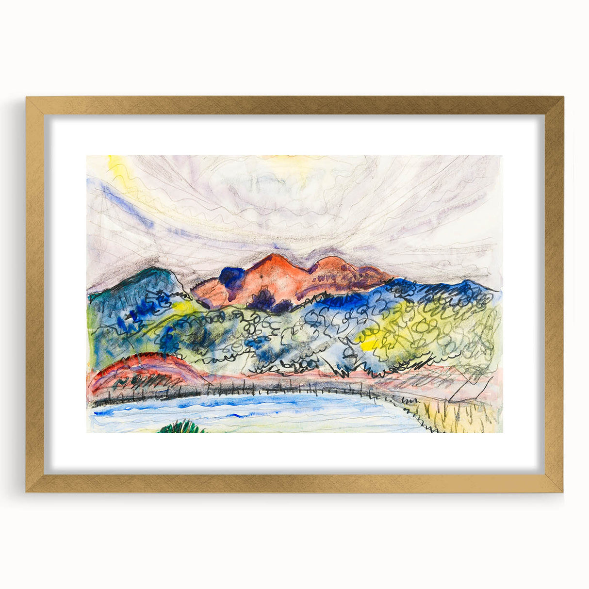 Modern Wall Art - Early Landscape by Charles Demuth - Colorful Nature Decor