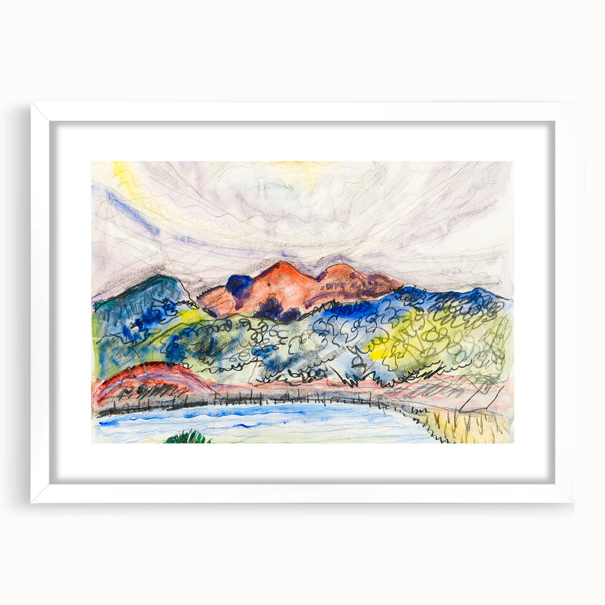 Modern Wall Art - Early Landscape by Charles Demuth - Colorful Nature Decor