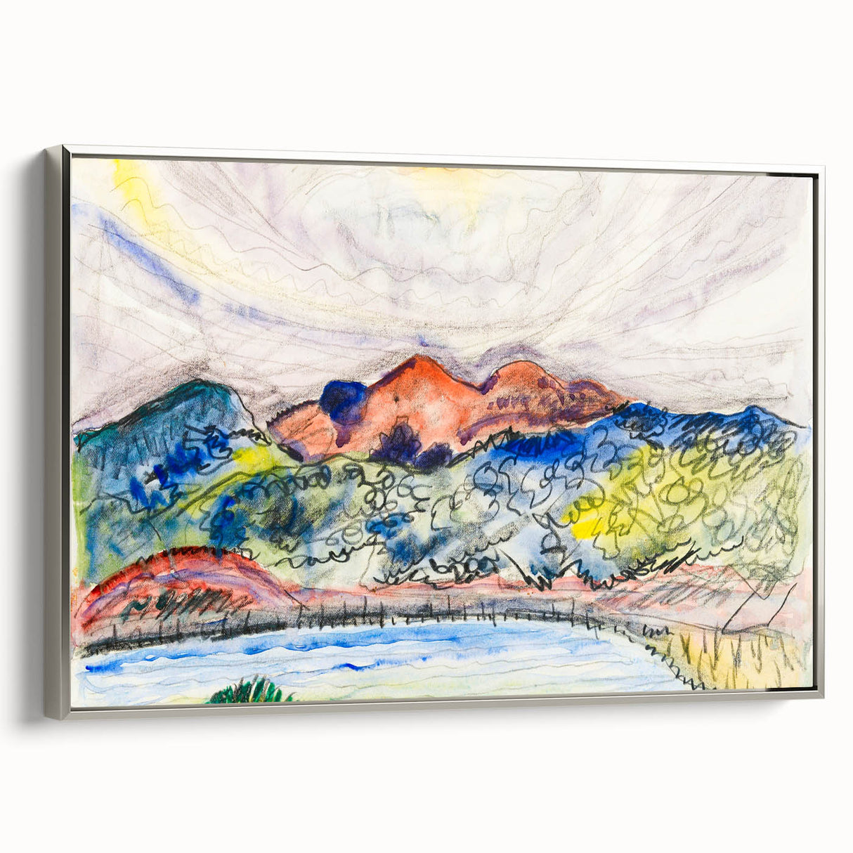 Modern Wall Art - Early Landscape by Charles Demuth - Colorful Nature Decor