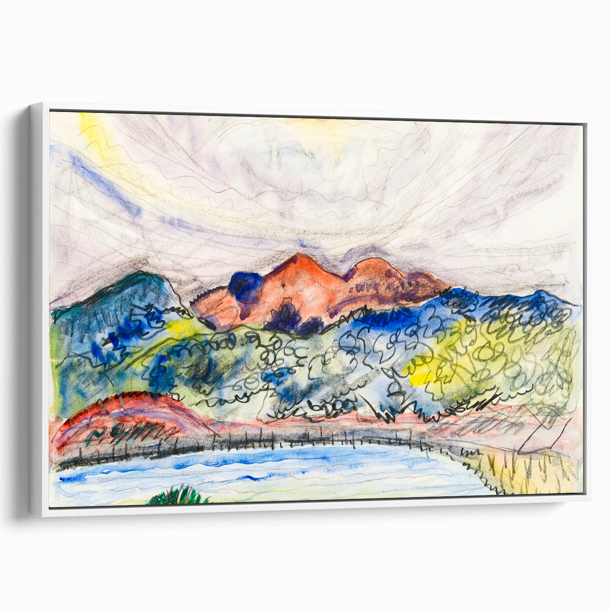Modern Wall Art - Early Landscape by Charles Demuth - Colorful Nature Decor