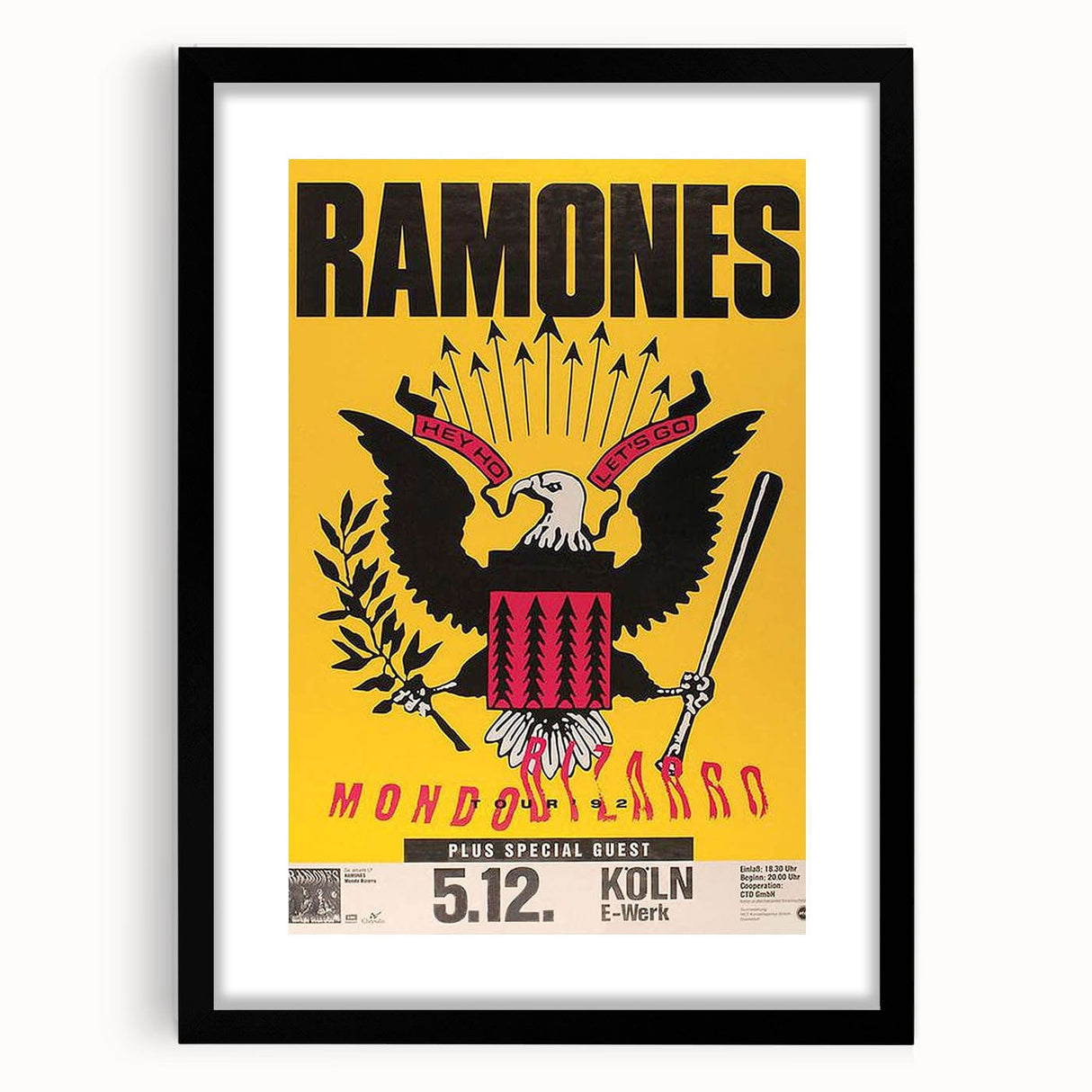 Ramones Retro Poster - Mondozero Tour 1992 - Vintage Concert Art