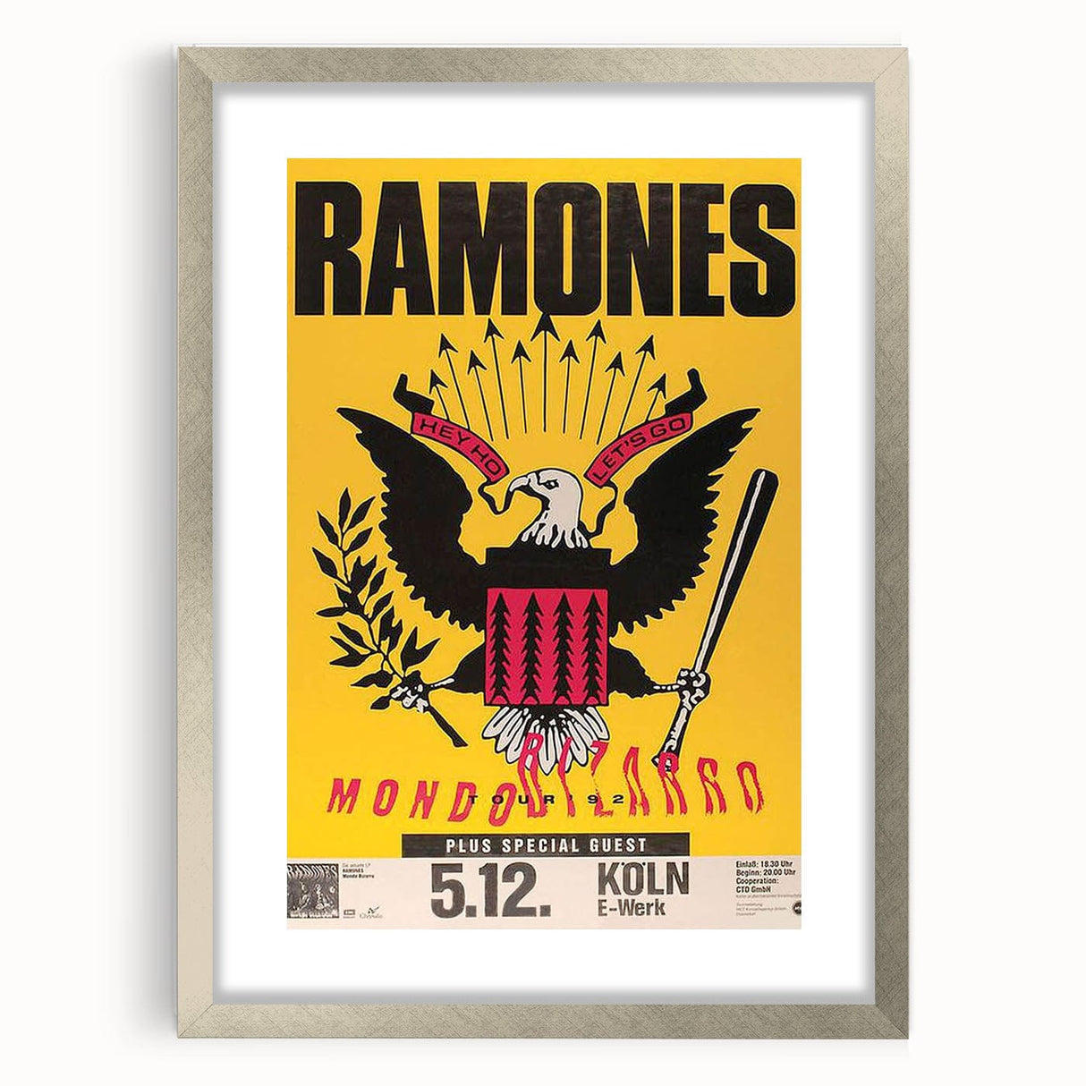 Ramones Retro Poster - Mondozero Tour 1992 - Vintage Concert Art