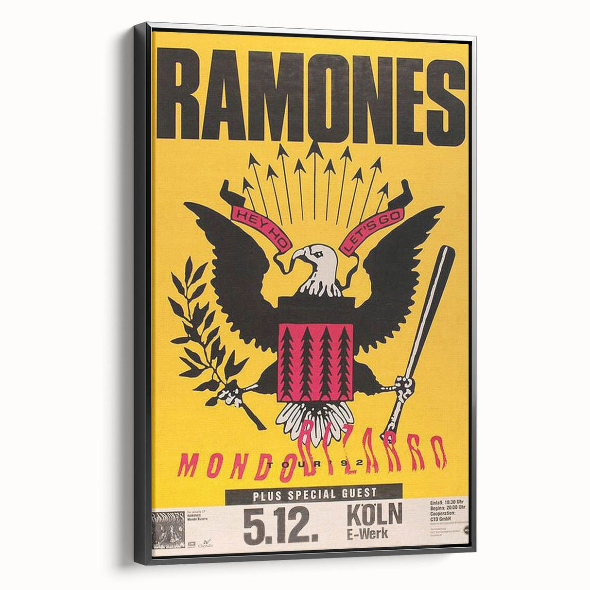 Ramones Retro Poster - Mondozero Tour 1992 - Vintage Concert Art
