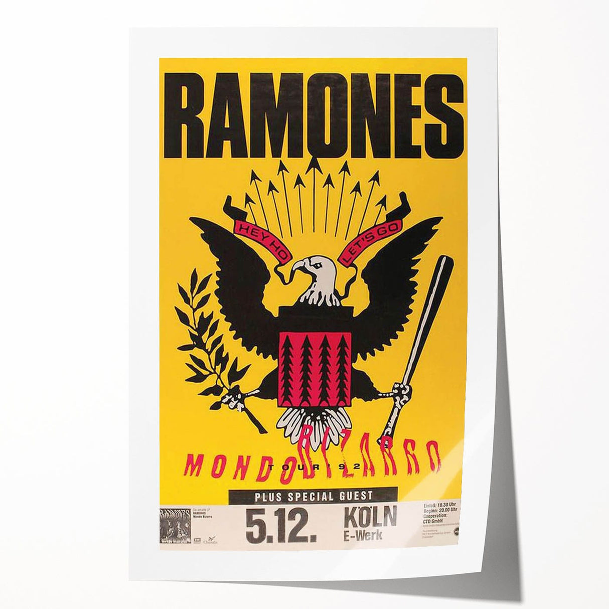 Ramones Retro Poster - Mondozero Tour 1992 - Vintage Concert Art