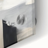 Close-up of a vibrant abstract minimalist wall art piece, showcasing fluid shapes and colors on acrylic glass, perfect for modern home decor and artistic expression.