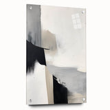Abstract minimalist wall art design featuring soft pastel colors and geometric shapes, printed on acrylic glass for a sleek and modern aesthetic. Ideal for contemporary home decor, this artwork adds a touch of elegance to any living space.