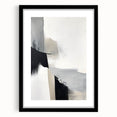 Abstract minimalist wall art featuring soft earth tones, elegantly framed with a mat, perfect for modern home decor, enhancing any living space's aesthetic.