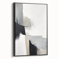 Framed abstract minimalist wall art showcasing a sleek black design, viewed from the side, perfect for modern home decor and interior styling. The elegant piece adds a touch of sophistication to any space, making it an ideal choice for contemporary art enthusiasts.