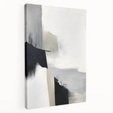 Abstract minimalist wall art on stretched canvas showcasing soft pastel colors and geometric shapes, ideal for modern home decor and artistic settings.