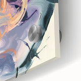 Large Abstract Wall Art – Bold Vertical Swirl in Orange and Purple