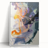 Large Abstract Wall Art – Bold Vertical Swirl in Orange and Purple