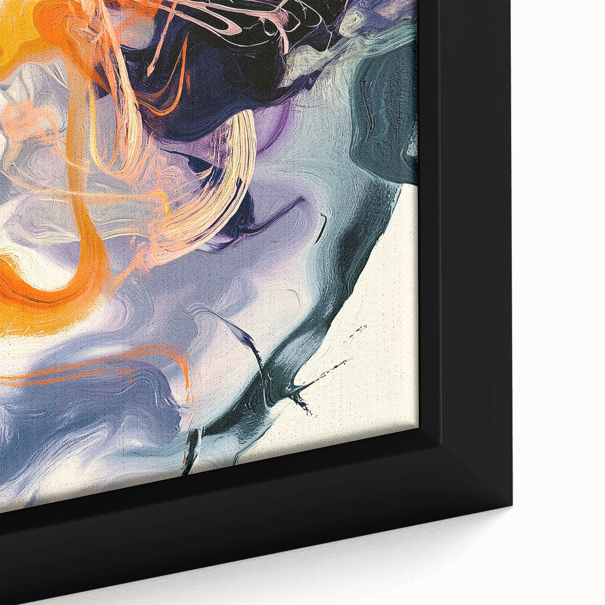 Large Abstract Wall Art – Bold Vertical Swirl in Orange and Purple