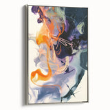 Large Abstract Wall Art – Bold Vertical Swirl in Orange and Purple