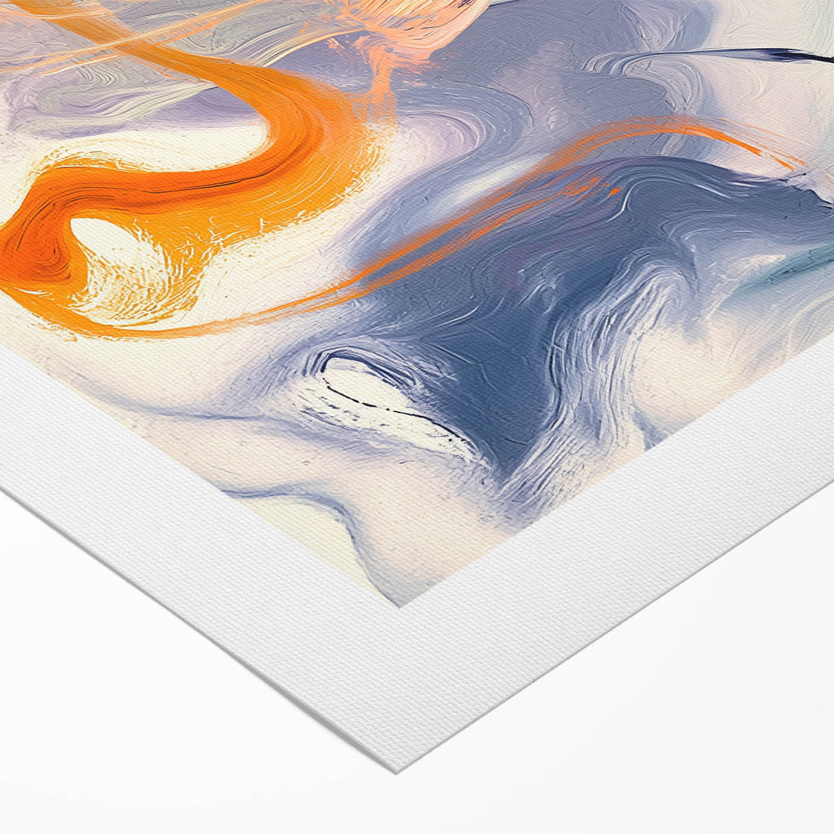 Large Abstract Wall Art – Bold Vertical Swirl in Orange and Purple