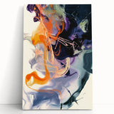 Large Abstract Wall Art – Bold Vertical Swirl in Orange and Purple