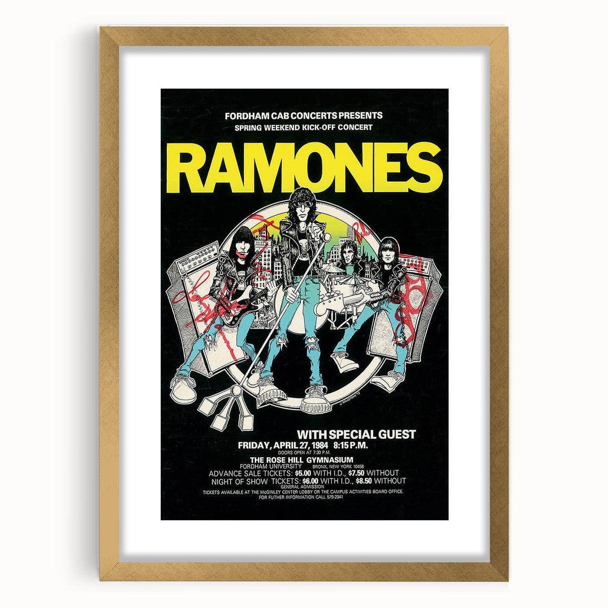 Retro Ramones Concert Poster | Vintage Wall Art & Retro Canvas Prints