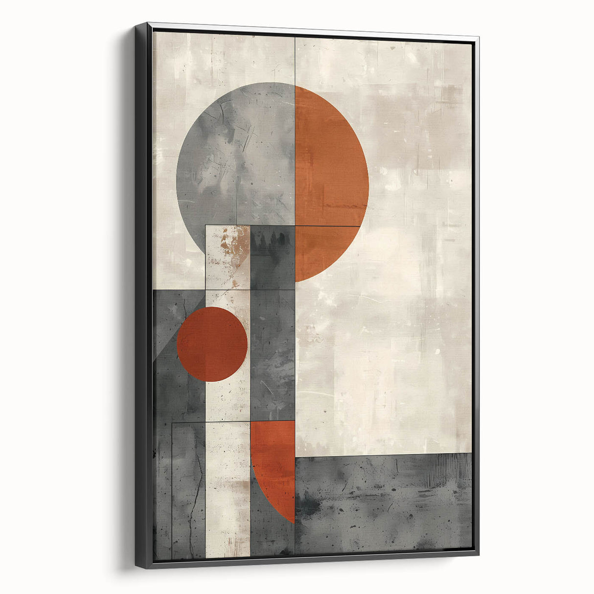 Framed abstract minimalist wall art in black, showcasing sleek lines and geometric shapes, positioned in a modern interior setting, emphasizing elegance and sophistication.