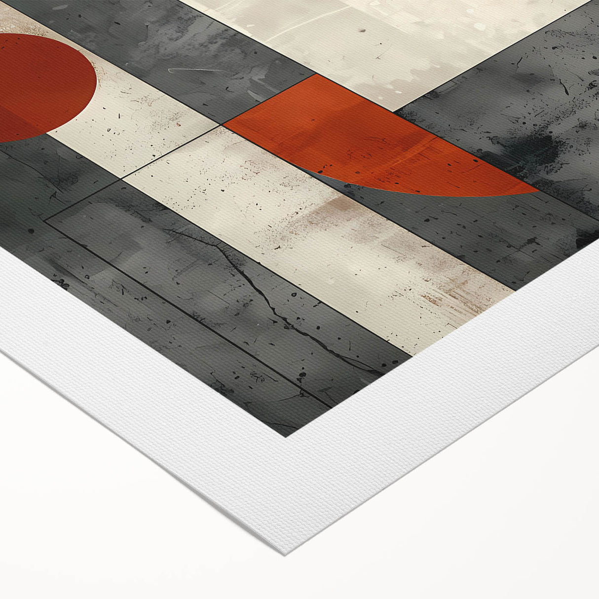 Abstract minimalist wall art on rolled canvas, showcasing a harmonious blend of soft pastel colors and geometric shapes, ideal for modern decor.