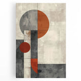 Abstract minimalist wall art on stretched canvas showcases a harmonious blend of soft pastel colors and geometric shapes, perfect for modern home decor.