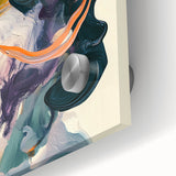 Colorful Abstract Wall Art – Expressive Orange and Dark Green Swirl