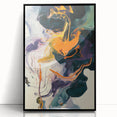 Colorful Abstract Wall Art – Expressive Orange and Dark Green Swirl