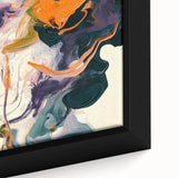 Colorful Abstract Wall Art – Expressive Orange and Dark Green Swirl