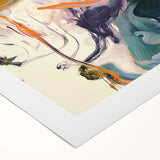 Colorful Abstract Wall Art – Expressive Orange and Dark Green Swirl