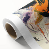 Colorful Abstract Wall Art – Expressive Orange and Dark Green Swirl