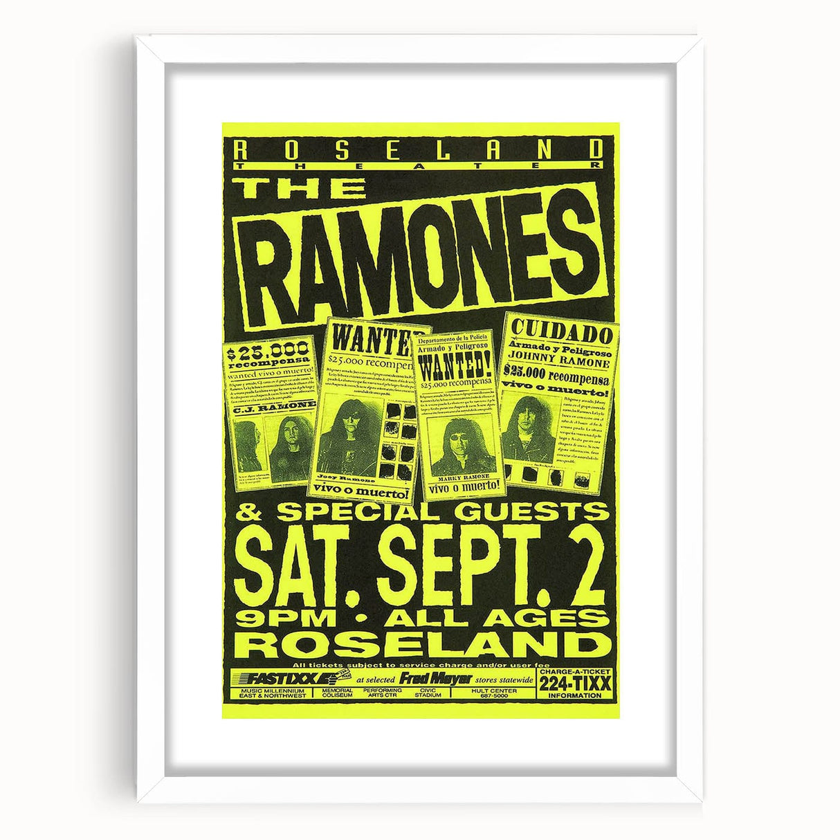 Retro Ramones Concert Poster | Vintage Punk Rock Wall Art